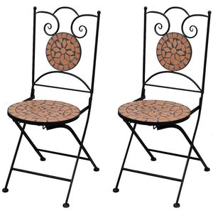 vidaXL Klappstoler 2 stk. Keramisk Terrakotta
