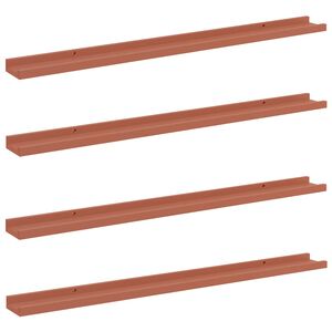 vidaXL Vegghylle 4 stk. R&oslash;d 100 x 9 x 3 cm Konstruert tre