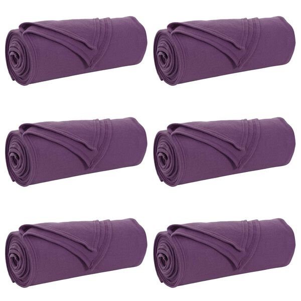 vidaXL Kastepledd 6 pcs Lilla 240 x 220 cm Fleece