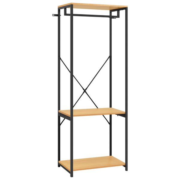 vidaXL Garderobe svart og eik 60x40x167 cm metall og sponplate