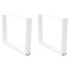 vidaXL Salongbordben V-formet 2 stk hvit 70 x (42-43,3) cm st&aring;l
