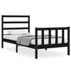 vidaXL Sengeramme med hodegavl svart small single heltre