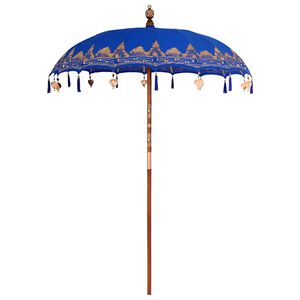vidaXL Balinesisk Parasol Blå 185 x 185 x 260 cm
