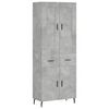 vidaXL Highboard betonggr&aring; 69,5x34x180 cm konstruert tre