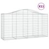 vidaXL Gabionkurver buede 11 stk 200x50x100/120 cm galvanisert jern