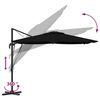 vidaXL Roma parasol Svart 286 x 285 x 265 cm Polyester og aluminium