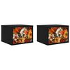 vidaXL Vegghengt nattbord GENNEP 2 stk. Svart eik 36 x 33 x 25 cm