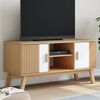 vidaXL TV-benk OLDEN hvit og brun 114x43x57 cm heltre furu