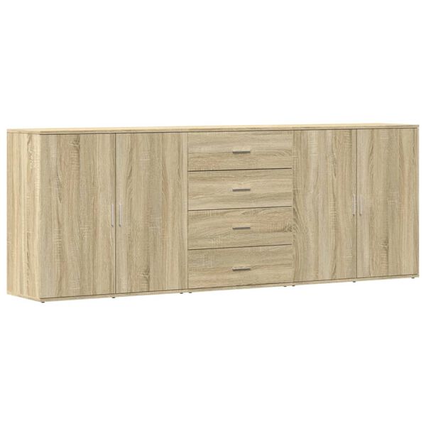 vidaXL Skjenker 3 stk sonoma eik konstruert tre