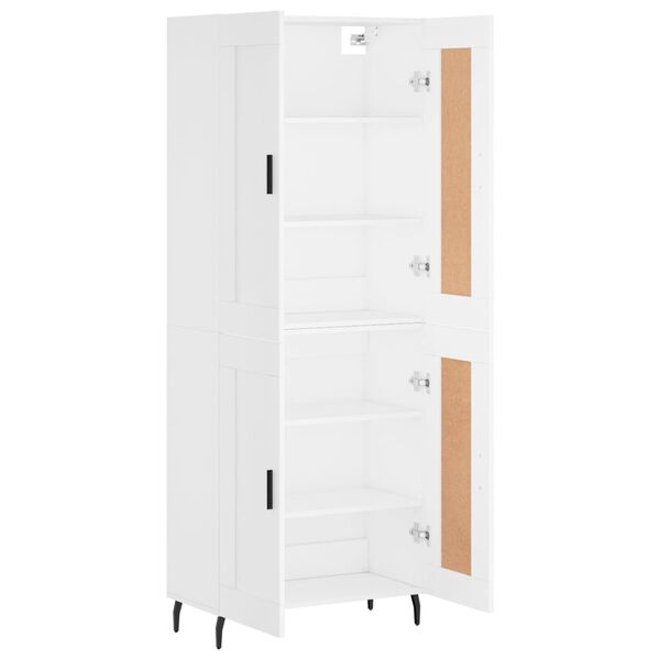 vidaXL Highboard hvit 69,5x34x180 cm konstruert tre
