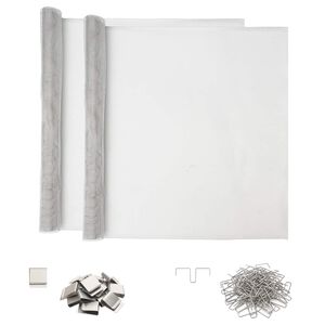 vidaXL Lysakseldeksel med klips 2 stk. 70 x 130 cm Aluminium S&oslash;lv