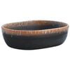 vidaXL Benkeservant svart og oransje oval 47x33x13 cm keramikk