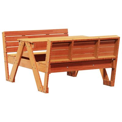 vidaXL Piknikbord for barn voksbrun 88x122x58 cm heltre furu