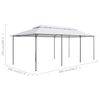 vidaXL Paviljong med gardiner 600x298x270 cm hvit 180g/m²
