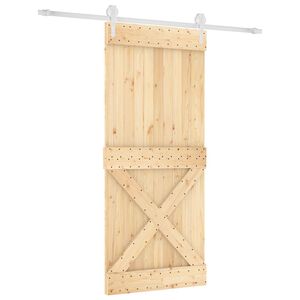 vidaXL Skyved&oslash;r Naturlig og Hvit 90 x 210 cm Massiv Furu Tre