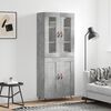 vidaXL Highboard betonggr&aring; 69,5x34x180 cm konstruert tre
