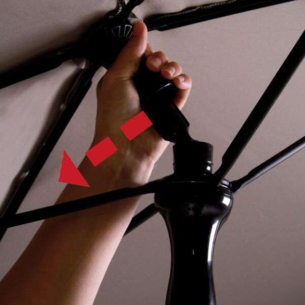 Madison Hageparasoll Patmos Luxe firkantet 210x140 cm gråbrun