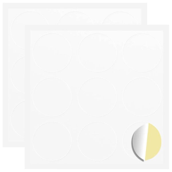 vidaXL Klistremerke 2 pcs Hvit &Oslash; 20 x 0,5 mm Papir