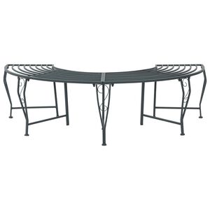 vidaXL Trebens 4-Antall seter 160 x 80 x 44 cm St&aring;l S&oslash;lvgr&aring; halvrund