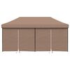 vidaXL Sammenleggbart partytelt pop-up med 4 sidevegger brun