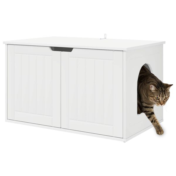 vidaXL Katt Hus Hvit 85 x 55 x 50,5 cm Konstruert tre