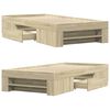 vidaXL Sengeramme uten madrass sonoma eik 100x200 cm konstruert tre