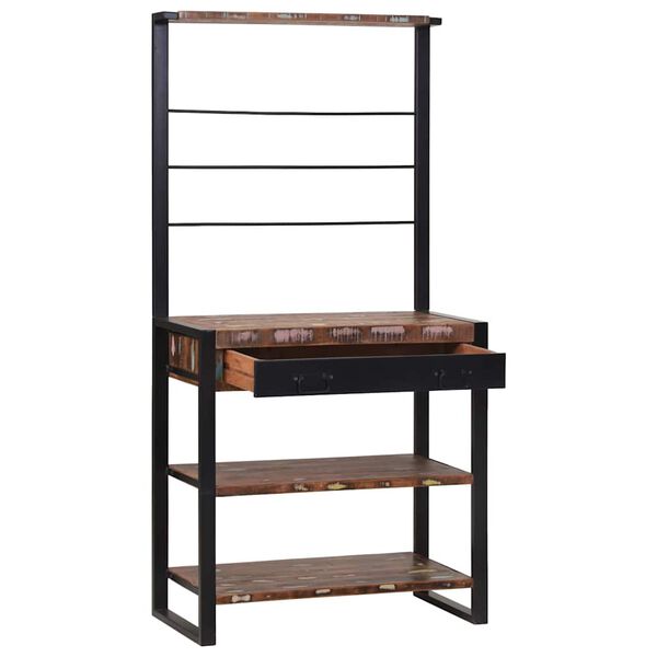 vidaXL Kj&oslash;kkenhylle Flerfarget og svart 80 x 40 x 160 cm