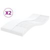 vidaXL Skummadrasser 2 stk hvit 80x200 cm 7-Zone hardhet 20 ILD