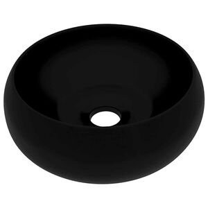 vidaXL Luksuri&oslash;s servant rund matt svart 40x15 cm keramisk