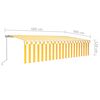 vidaXL Manuell uttrekkbar markise med rullegardin 6x3 m gul og hvit
