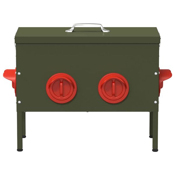 vidaXL Hønsefutteral Olivengrønn 41,5 x 20,5 x 33 cm Kaldvalsget Stål