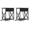 vidaXL Nattbordskap 2 stk. Svart Eik 41 x 31 x 51 cm Konstruert tre