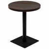 vidaXL Bistrobord MDF og st&aring;l rund 60x75 cm m&oslash;rk aske