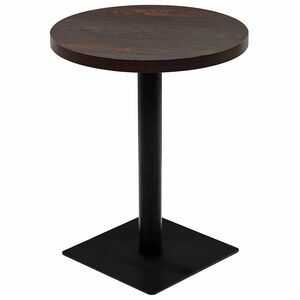 vidaXL Bistrobord MDF og st&aring;l rund 60x75 cm m&oslash;rk aske