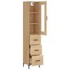 vidaXL Highboard sonoma eik 34,5x34x180 cm konstruert tre