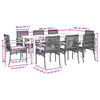 vidaXL Hagespisegruppe med puter 9 deler polyrotting beige