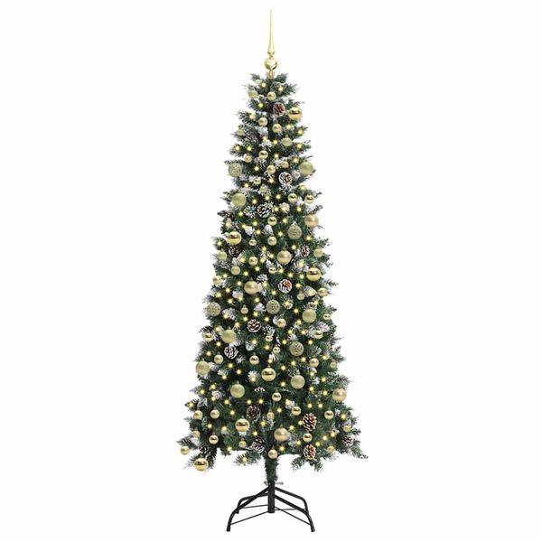 vidaXL Kunstig juletre grønn 86 x 86 x 210 cm PVC og plast og stål