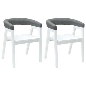 vidaXL Spisestoler 2 stk. Solid Gummitre Hvit 54 x 57 x 73 cm