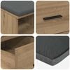 vidaXL Gangbenk med pute med skuff Artisan Eik 60 x 38 x 46 cm