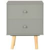 vidaXL Nattbord 2 stk grå 40x30x50 cm heltre furu