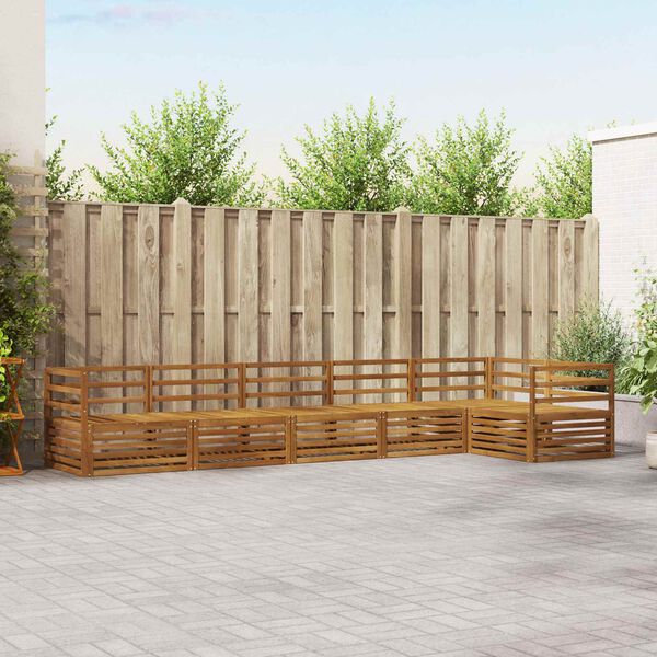 vidaXL Utend&oslash;rs sofa-sett 6 pcs Naturlig Solid akasietre