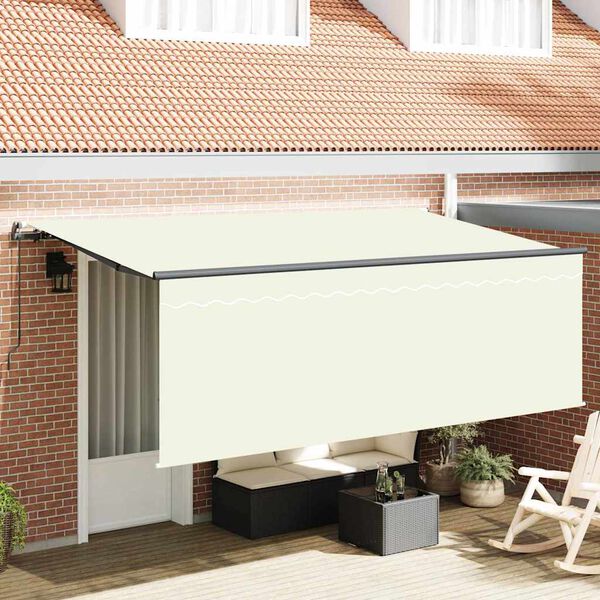 vidaXL Innvendbar Markise Krem 350 x 200 cm Polyester og aluminium