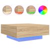 vidaXL Salongbord med LED-lys sonoma eik 80x80x31 cm
