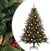 vidaXL Kunstig juletre med julekuler 210 cm 300 LED-lys Varmhvit