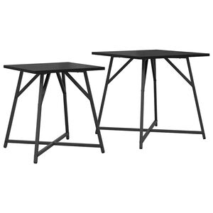 vidaXL Sidebordssett 2 stk. Svart Eik 50 x 50 x 50 cm