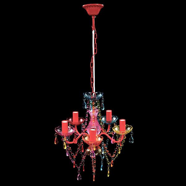 Flerfarget Lysekrone 5 Pærer