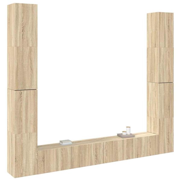 vidaXL TV-benksett 6 stk sonoma eik konstruert tre