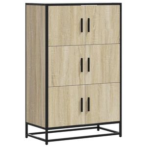 vidaXL Highboard sonoma eik 68x35x106,5 cm konstruert tre og metall
