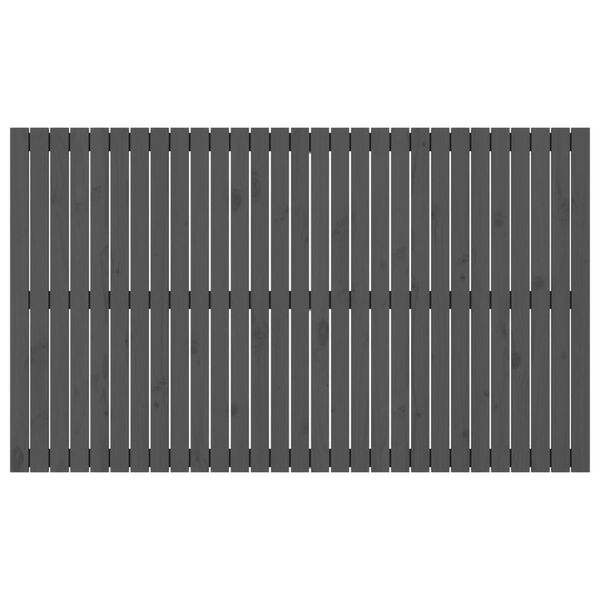 vidaXL Veggmontert sengegavl gr&aring; 185x3x110 cm heltre furu