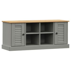 vidaXL Skobenk VIGO gr&aring; 106x35x45 cm heltre furu